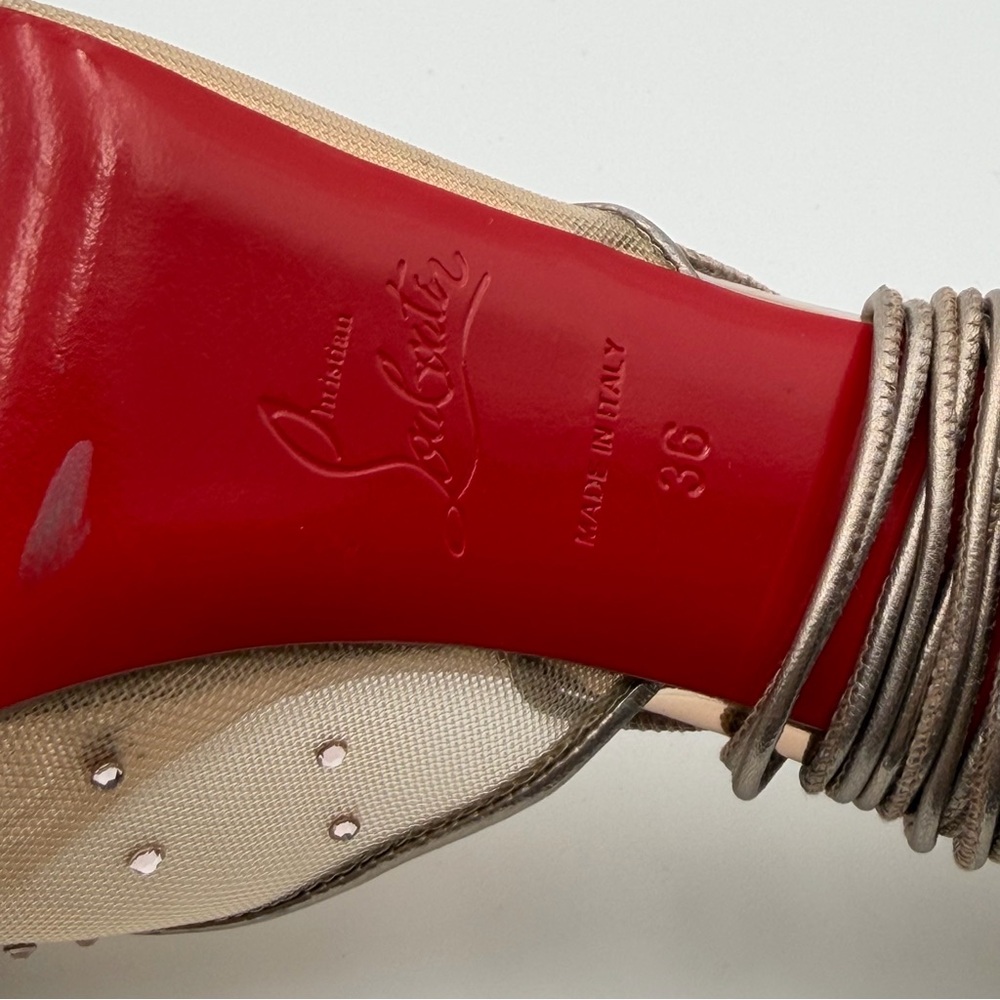 CHRISTIAN LOUBOUTIN GLITTER ACCENTS D’ORSAY HEELS - Picture 5 of 8